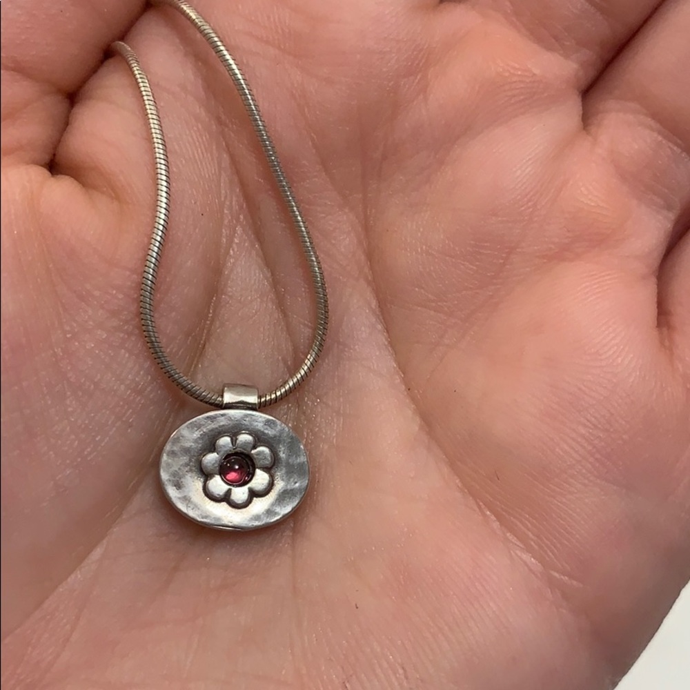 Sterling Silver Flower Necklace